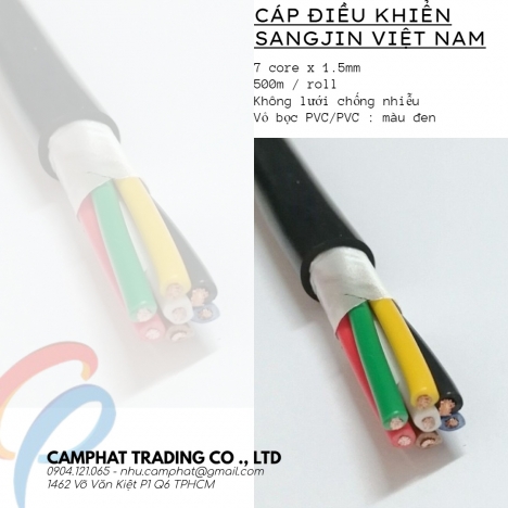 Cáp điều khiển Sangjin 7c x 1.5mm (Không chống nhiễu)