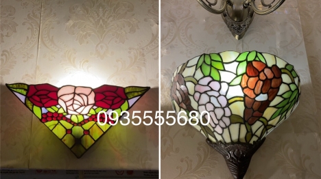Giao lưu đôi đèn ốp tường tiffany cổ size nhỏ