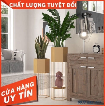 Kệ trang trí lục giác, trang trí chậu cây, chậu hoa văn phòng với thiết kế hiện đại
