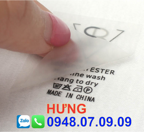 Nhãn ép nhiệt quần áo Hưng Thanh (Toàn Quốc)