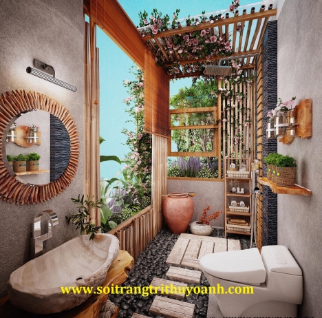 Sỏi đen bóng rải nhà tắm quận 2