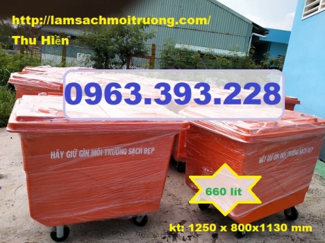 Xe gom rác thải công cộng, xe gom rác nhựa HDPE, thùng rác nhựa giá rẻ