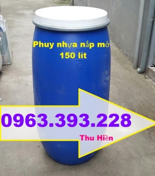 Thùng phuy nhựa nắp mở, thùng phuy nhựa giá rẻ, thùng đựng nước, thùng đựng hóa chất