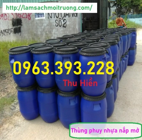 Thùng phuy nhựa nắp mở, thùng phuy nhựa giá rẻ, thùng đựng nước, thùng đựng hóa chất