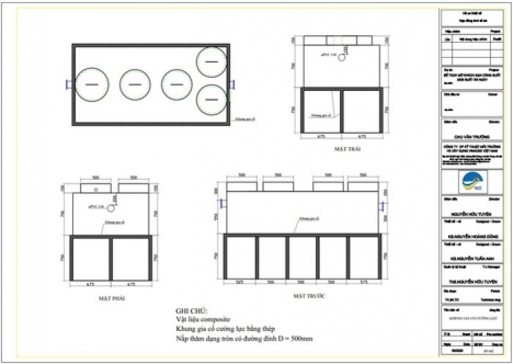 Thùng lọc mỡ, hộp bẫy mỡ, thiết bị tách dầu mỡ, bể tách mỡ công nghiệp vinacee  (đặt riêng).