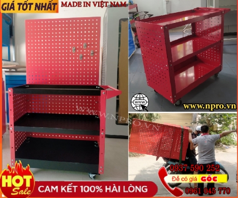 Kệ đựng đồ nghề 3 ngăn kèm bảng treo dụng cụ