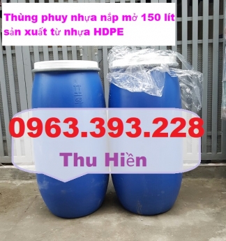 Thùng phuy nhựa nắp mở, thùng phuy nhựa giá rẻ, thùng đựng nước, thùng đựng hóa chất