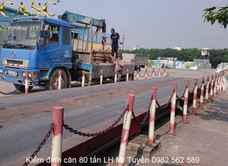 Dịch vụ kiểm định cân điện tử ô tô 80 tấn - Cân Chi Anh
