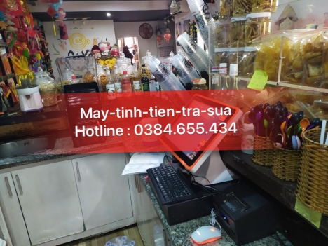 trọn bộ máy tính tiền cảm ứng cho quán trà sữa tại Hải Phòng