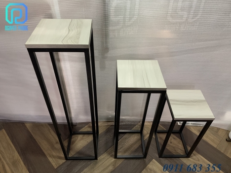 Set kệ ghế mặt gỗ 3 kích thước chắc chắn, giá tốt