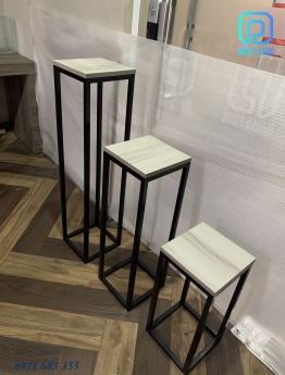 Set kệ ghế mặt gỗ 3 kích thước chắc chắn, giá tốt