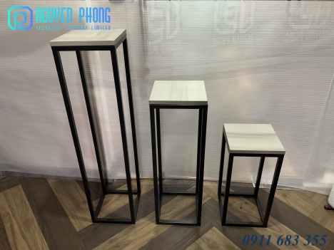 Set kệ ghế mặt gỗ 3 kích thước chắc chắn, giá tốt