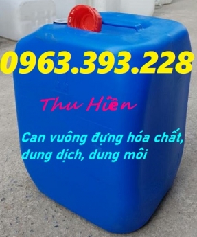 Can nhựa đựng hóa chất, can vuông dày, can nhựa HDPE, can vuông 30 lít, can vuông 20 lít