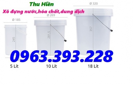 Vỏ thùng sơn, xô sơn màu trắng, xô nhựa đựng hóa chất