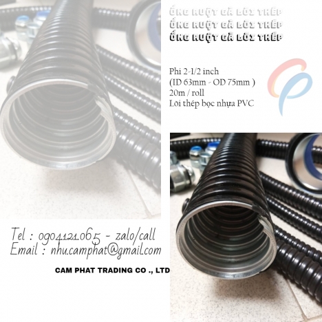 Ống ruột gà lõi thép phi 2-1/2 inch (63mm-75mm)