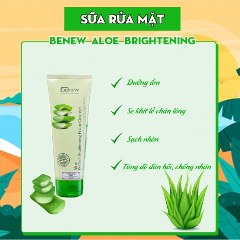 Sữa rửa mặt sáng da Lô Hội - Benew Aloe Brightening 160ml