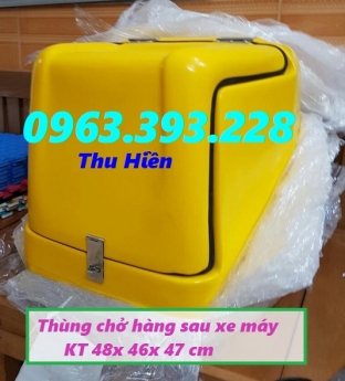 Thùng chở hàng sau xe máy, thùng nhựa ship hàng loại nhỏ, thùng giao hàng giá rẻ, thùng chở hàng nhự