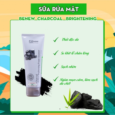 Sữa rửa mặt thải độc Than Hoạt Tính - Benew Charcoal Brightening 160ml