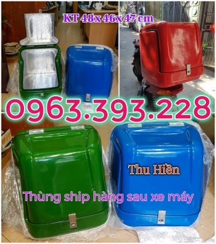 Thùng chở hàng sau xe máy, thùng nhựa ship hàng loại nhỏ, thùng giao hàng giá rẻ, thùng chở hàng nhự