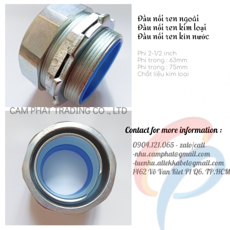 Đầu nối ren ngoài ống ruột gà phi 2-1/2 inch