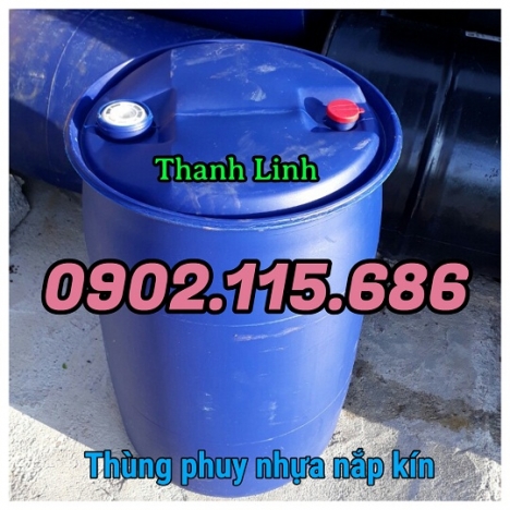 Thùng phuy nhựa, thùng phuy nắp kín, thùng phuy nhựa nắp kín, thùng phuy nhựa nắp kín 200 lít, thùng