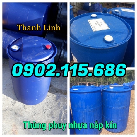 Thùng phuy nhựa, thùng phuy nắp kín, thùng phuy nhựa nắp kín, thùng phuy nhựa nắp kín 200 lít, thùng