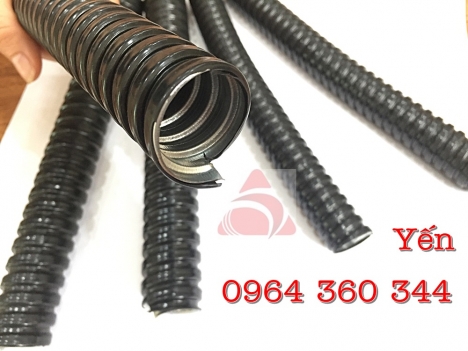 Ống ruột gà lõi thép bọc nhựa PVC D25 kèm phụ kiện đầu nối