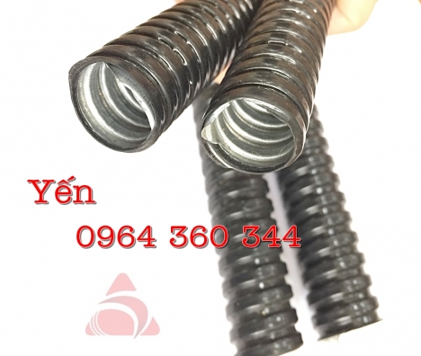 Ống ruột gà lõi thép bọc nhựa PVC D25 kèm phụ kiện đầu nối