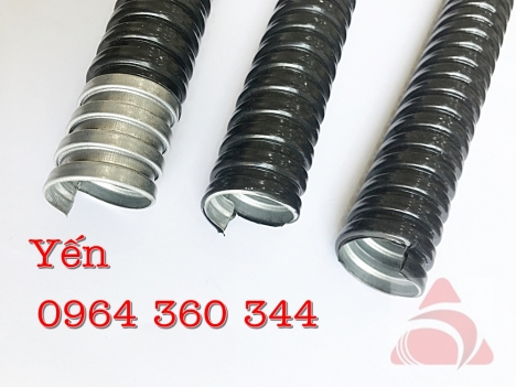 Ống ruột gà lõi thép bọc nhựa PVC D25 kèm phụ kiện đầu nối
