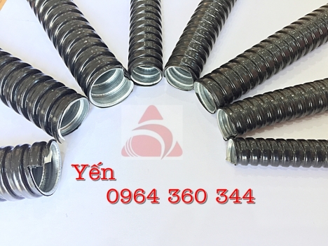 Ống ruột gà lõi thép bọc nhựa PVC D25 kèm phụ kiện đầu nối
