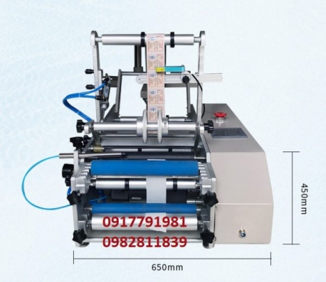 Máy dán nhãn chai tròn bán tự động 0982811839 dgd56