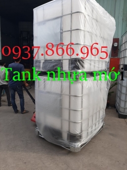 Bán bồn nhựa màu trắng(tank nhua ), tank nhựa 1000 lít có van xả, tank nhựa cũ