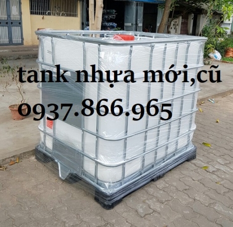 Bán bồn nhựa màu trắng(tank nhua ), tank nhựa 1000 lít có van xả, tank nhựa cũ