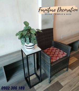 Kệ sắt mắt gỗ, thiết kế hiện đại, kệ trang trí kích thước 25x25x50cm