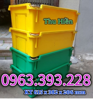 Thùng nhựa đặc có quai sắt, thùng nhựa công nghiệp, sóng nhựa bít A2, khay nhựa công nghiệp giá rẻ