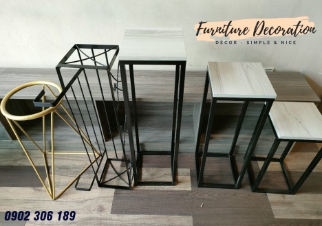Kệ sắt mắt gỗ, thiết kế hiện đại, kệ trang trí kích thước 25x25x50cm