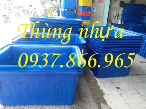 Thùng nhựa màu xanh hình chữ nhật(thùng nhựa kích thước lớn), thùng nhựa kích thước lớn