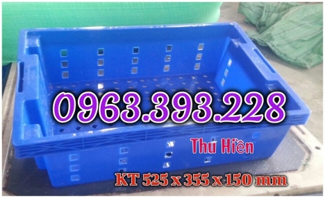 Sọt nhựa sóng cá, sọt nhựa HS002 giá rẻ, sọt nhựa công nghiệp, sọt đựng hải sản