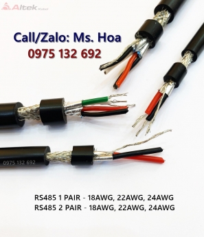 Cáp tín hiệu vặn xoắn RS485 1 pair, 2pair 18AWG, 22AWG, 24AWG