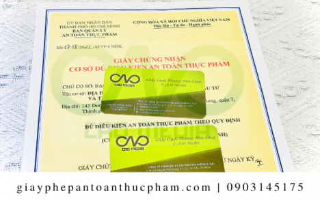 Cơ sở đóng gói bột gấc xin giấy chứng nhận an toàn thực phẩm