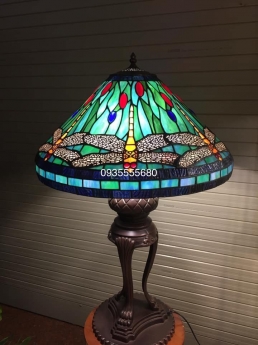 Đèn bàn tiffany họa tiết chuồn chuồn xanh huyền bí
