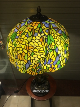 Đèn bàn tiffany hoa đậu rủ vàng cổ