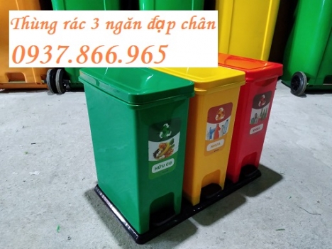 Mua thùng rác 3 ngăn đặt trong công viên, sản xuất thùng rác 3 ngăn tại hà nội, thùng rác tại siêu t