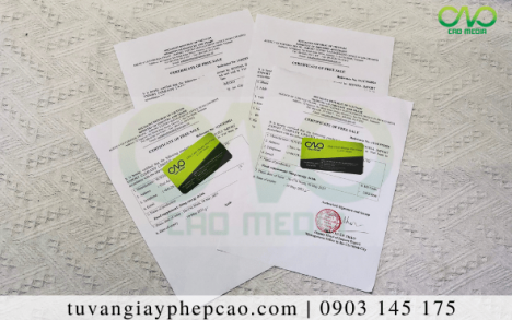 Thời gian hiệu lực Certificate of free sale hạt điều vàng