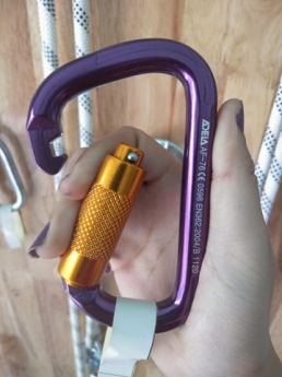Móc khóa chữ D màu tím