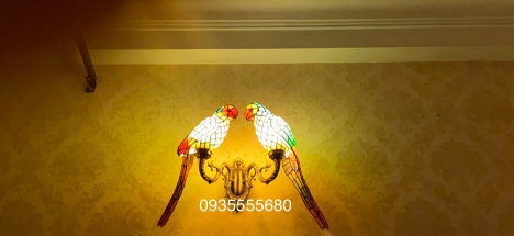 Giao lưu đôi đèn tường vẹt ốp đồng
