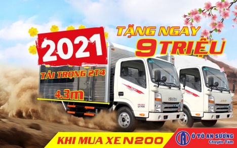 Xe tải ISUZU JAC N200 1T9 thùng 4m3 model 2021