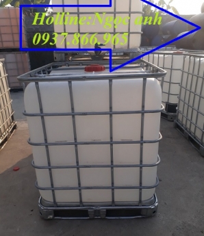 Tank nhựa nhập khẩu cũ độ mới 80%, tank nhựa 1000l, bồn nhựa màu trắng