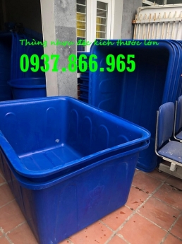 Thùng nhựa dung tích lớn nuôi cá koi, thùng nhựa hình chữ nhật đựng hóa chất
