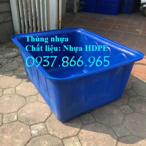Thùng nhựa dung tích lớn nuôi cá koi, thùng nhựa hình chữ nhật đựng hóa chất